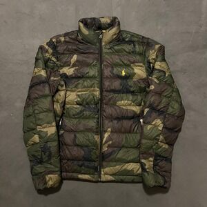 Polo Ralph Lauren Camo Packable Down‎ Puffer Jacket Mens Small Lightweight